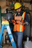 The Safety Two Hand Touch (SafeT-HT) is a high visibility wearable iPad and tablet case that is secured to the chest via an adjustable harness, leaving both hands available to interface with any apps necessary while on the job.