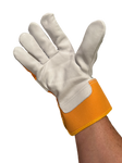 Orange Leather Canadian rigger gloves