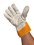 Orange Leather Canadian rigger gloves