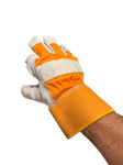 Orange Leather Rigger Gloves