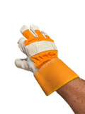 Orange Leather Rigger Gloves