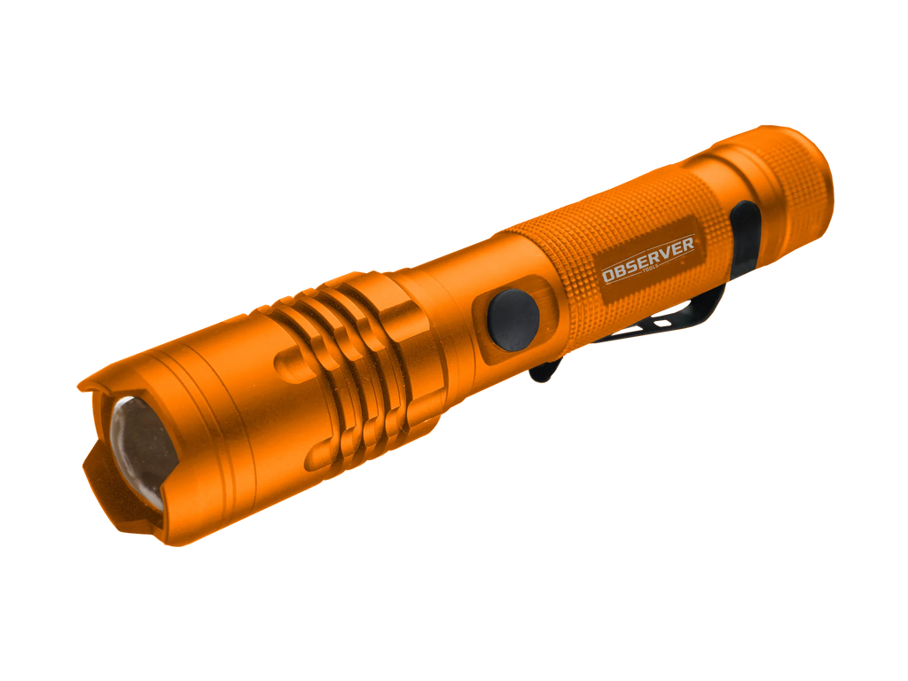 1200 Lumen Tactical LED Rechargeable Flashlight with Power Bank & Dual Power (Orange)