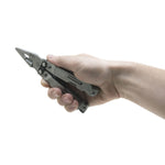 The PowerAccess Deluxe has the most tools of any SOG product to date (21). The Deluxe features SOG compound leverage for maximum gripping strength. Housed in a nylon sheath with 12-piece hex bit kit. 
