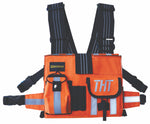 The Safety Two Hand Touch (SafeT-HT) is a high visibility wearable iPad and tablet case that is secured to the chest via an adjustable harness, leaving both hands available to interface with any apps necessary while on the job.