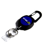 The JobTackle I.D. Badge Reel & Key Holder attaches to your safety vest or work wear to ensure they don't leave their keys at home or lose them on the job site but still easy to use. The durable polycarbonate case makes the JobTackle I.D. Badge Reel & Key Holder super strong, yet very light. The zinc alloy carabiner conveniently clips to safety vests, work wear or onto belt loops, keeping the JobTackle I.D. Badge Reel & Key Holder always accessible, yet secure.