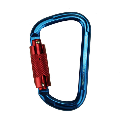 SWIFT: Cold forged, modified D-shaped, aluminum carabiner with an auto locking spring loaded gate and snag free key nose. Perfect for arborist, belaying and climbing because it is easy to use with one hand and extra large 1" gate clearance. 